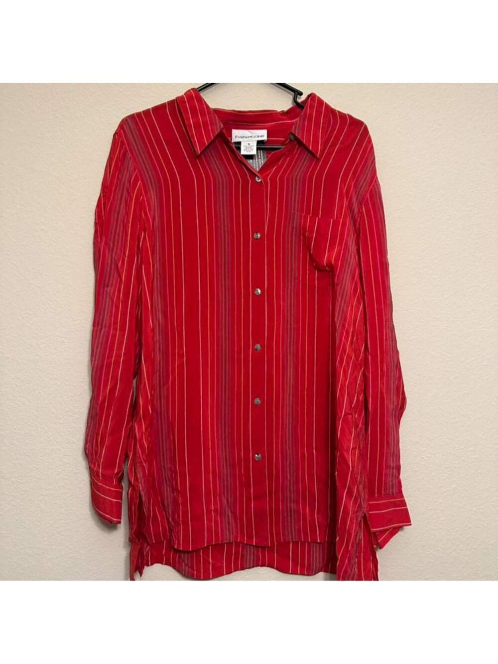 Vintage Evan Picone 100% Silk Stripe Blouse